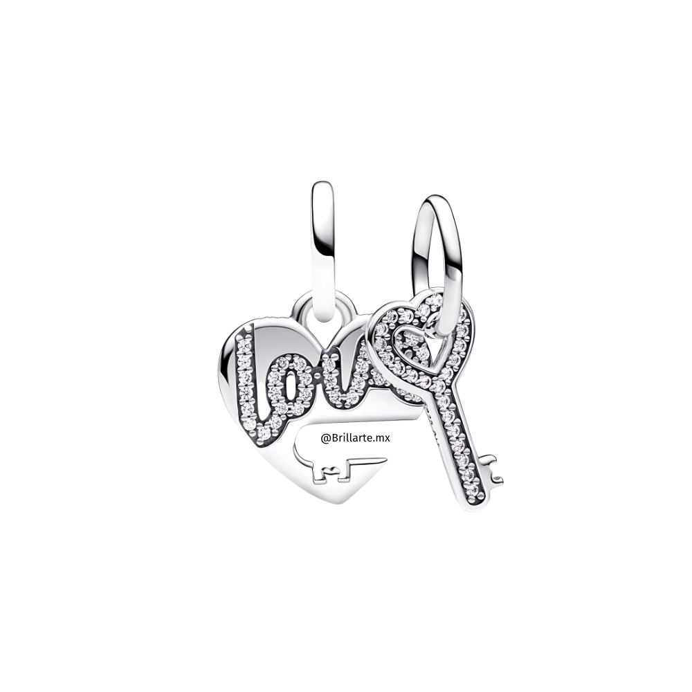 Charms dúo corazón y llave
