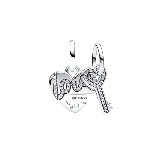 Charms dúo corazón y llave