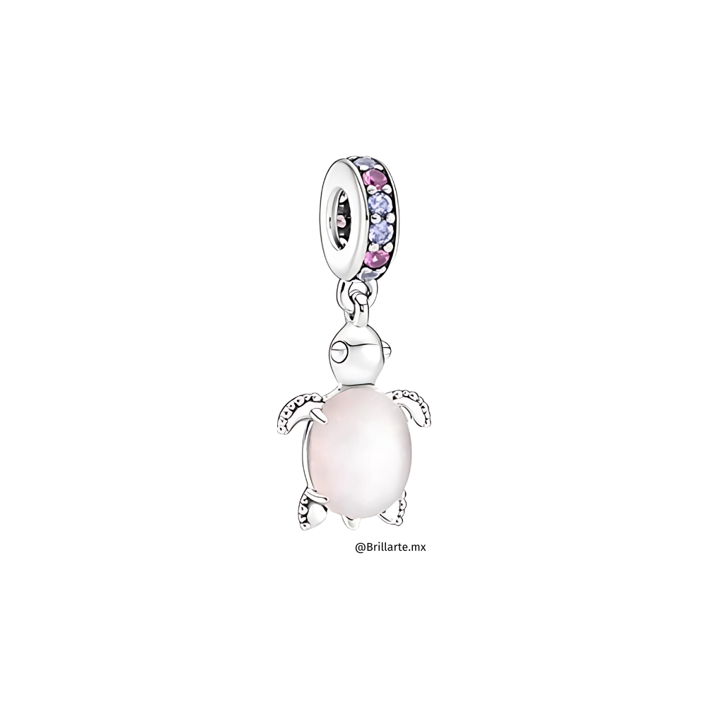 Charm tortuga rosa opaca