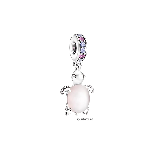 Charm tortuga rosa opaca