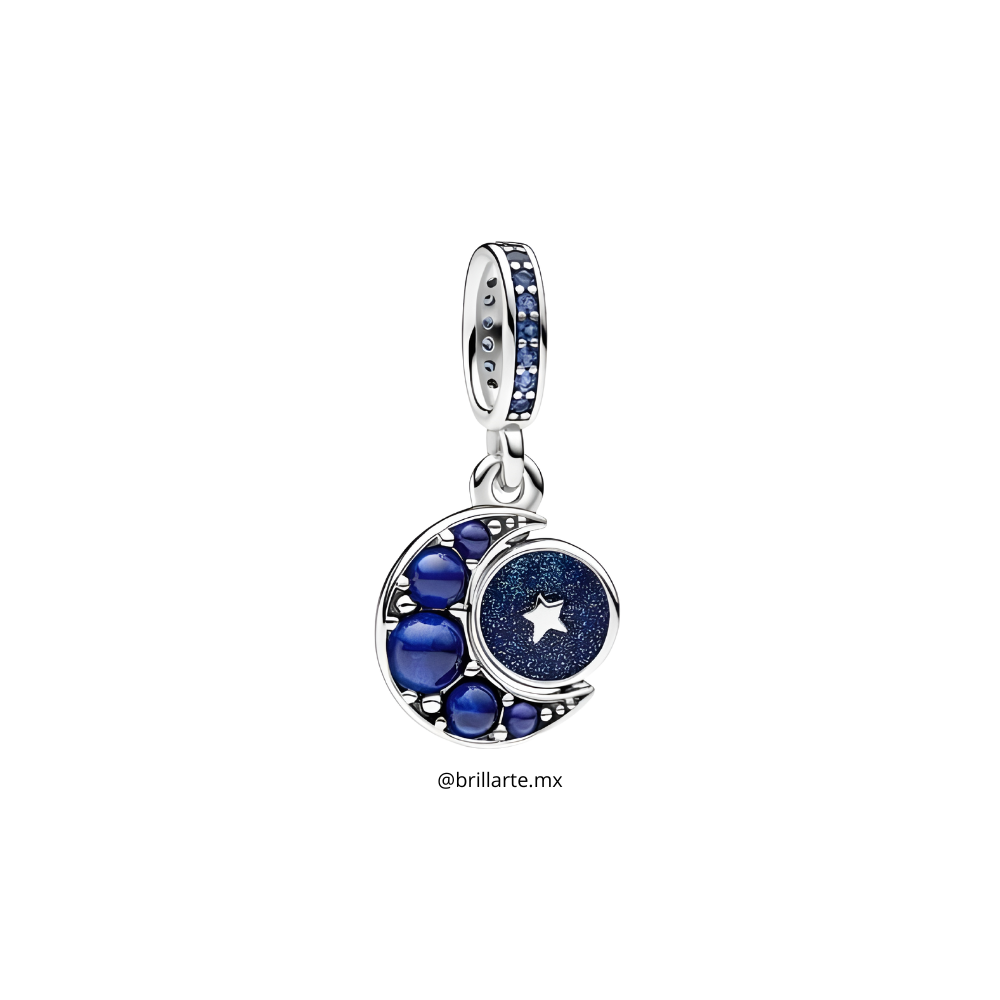 Charm colgante luna y cielo azul