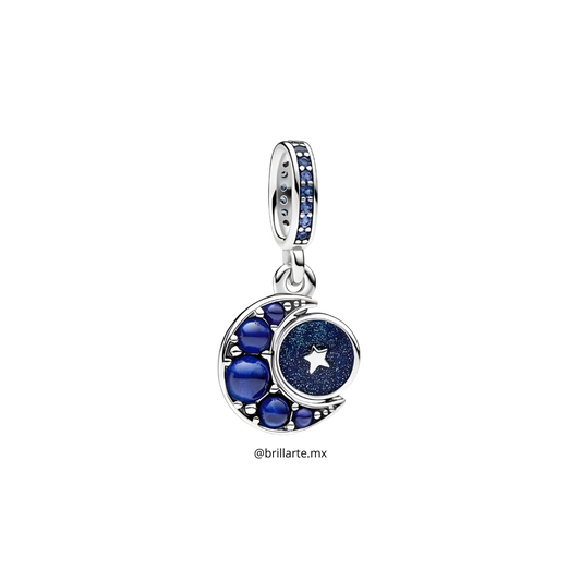 Charm colgante luna y cielo azul