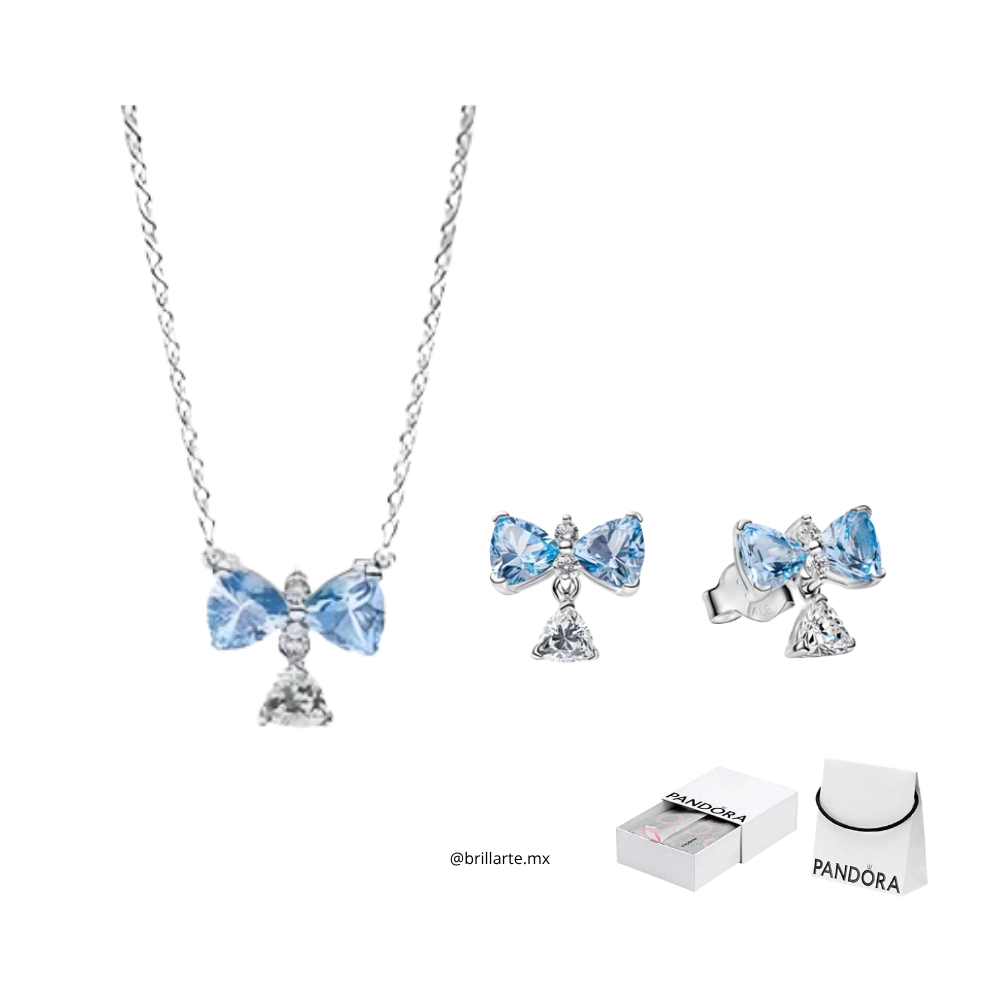 Set collar + aretes moño Bridgerton