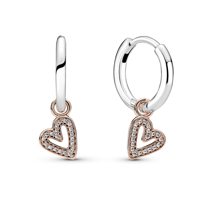 Aretes de aro de corazón