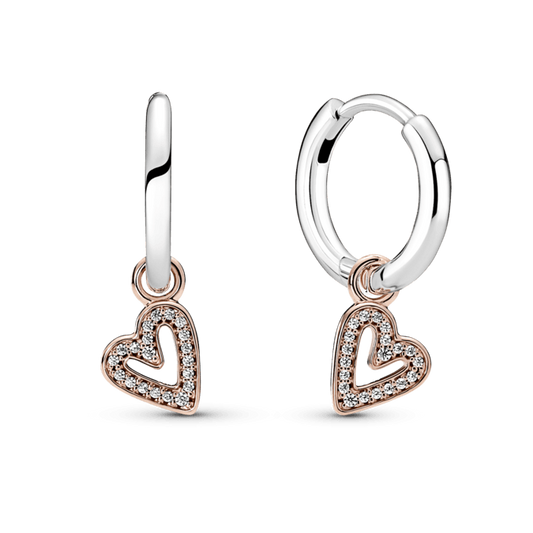 Aretes de aro de corazón