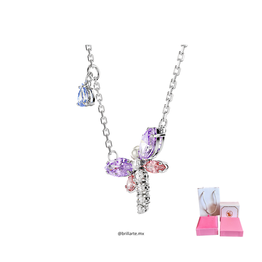 Collar Ariana Grande x Swarovski, libélula lila