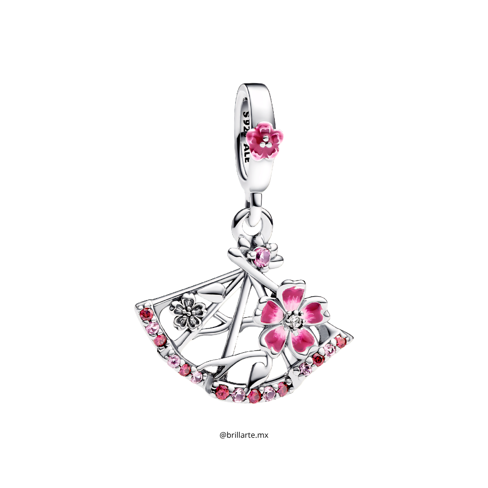 Charm abanico flor de melocotón