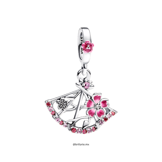 Charm abanico flor de melocotón