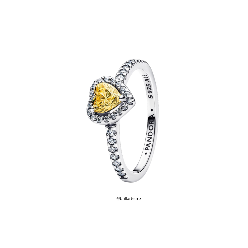 Anillo corazón amarillo
