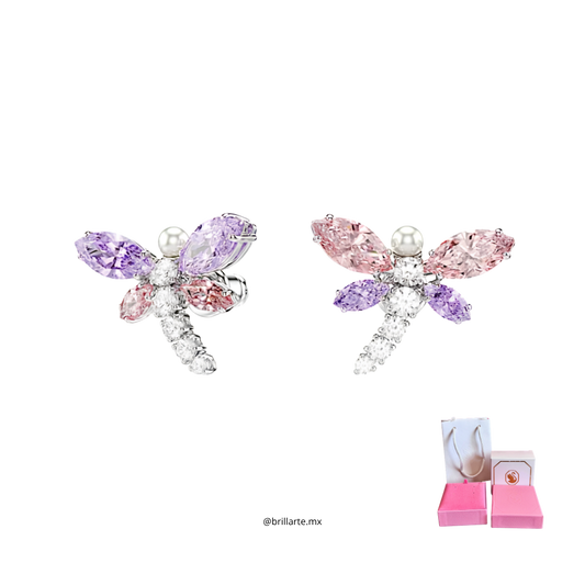 Aretes botón Ariana Grande x Swarovski libélula
