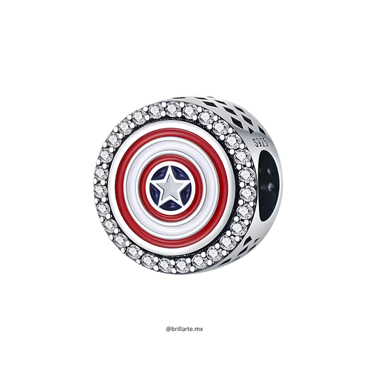 Charm escudo Capitán América brillante