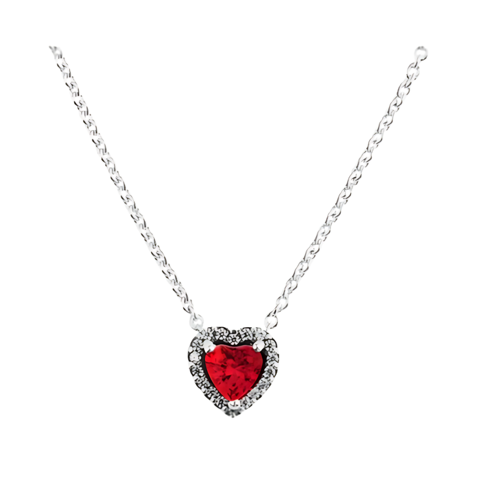 collar corazón rojo