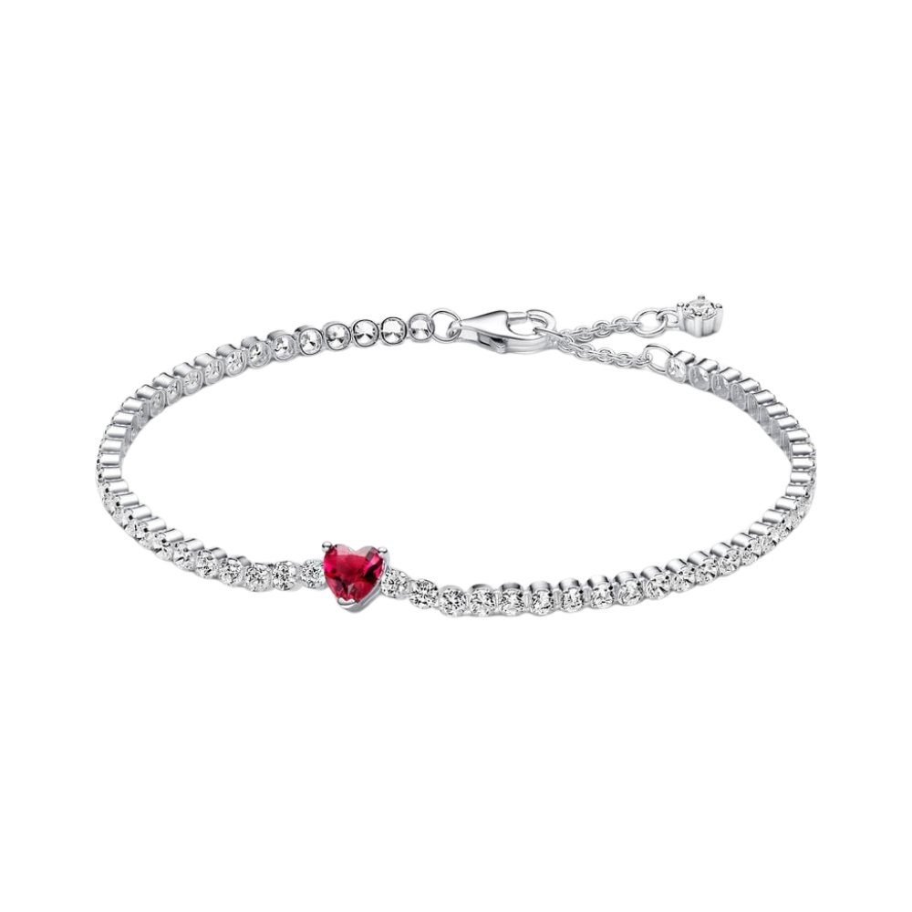 Pulsera Tennis corazón rojo