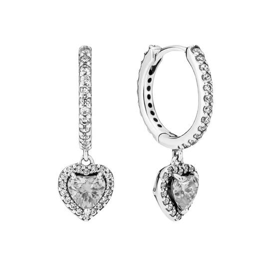Aretes corazón colgante