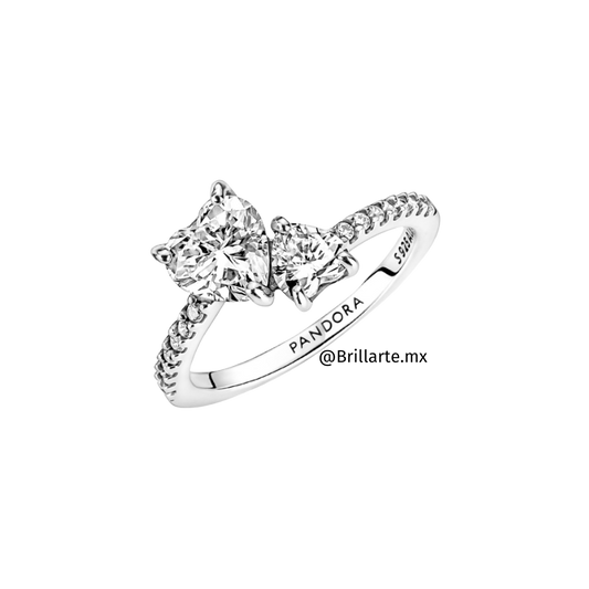 Anillo corazón doble