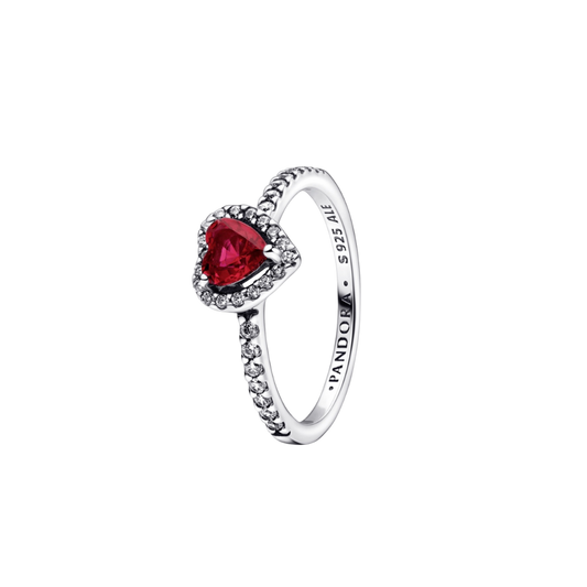 Anillo corazón rojo