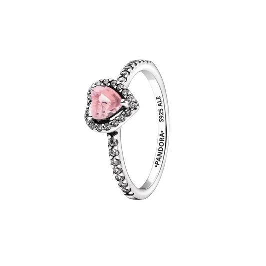 Anillo corazón rosa