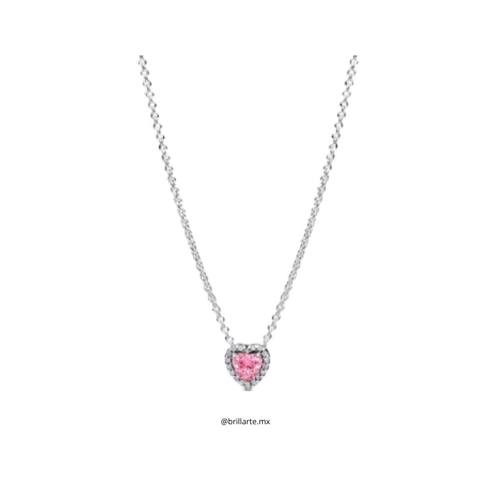 Collar corazón rosa