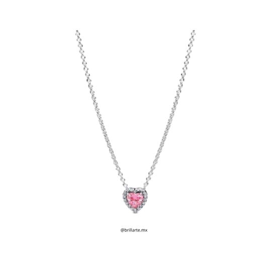 Collar corazón rosa
