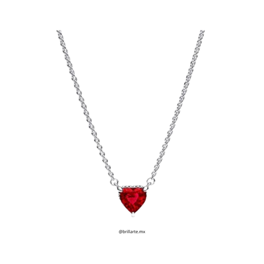 Collar corazón rojo