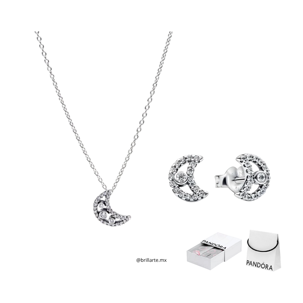 Set collar + aretes luna