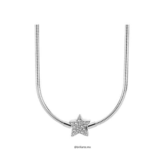 Collar para charms broche estrella reluciente