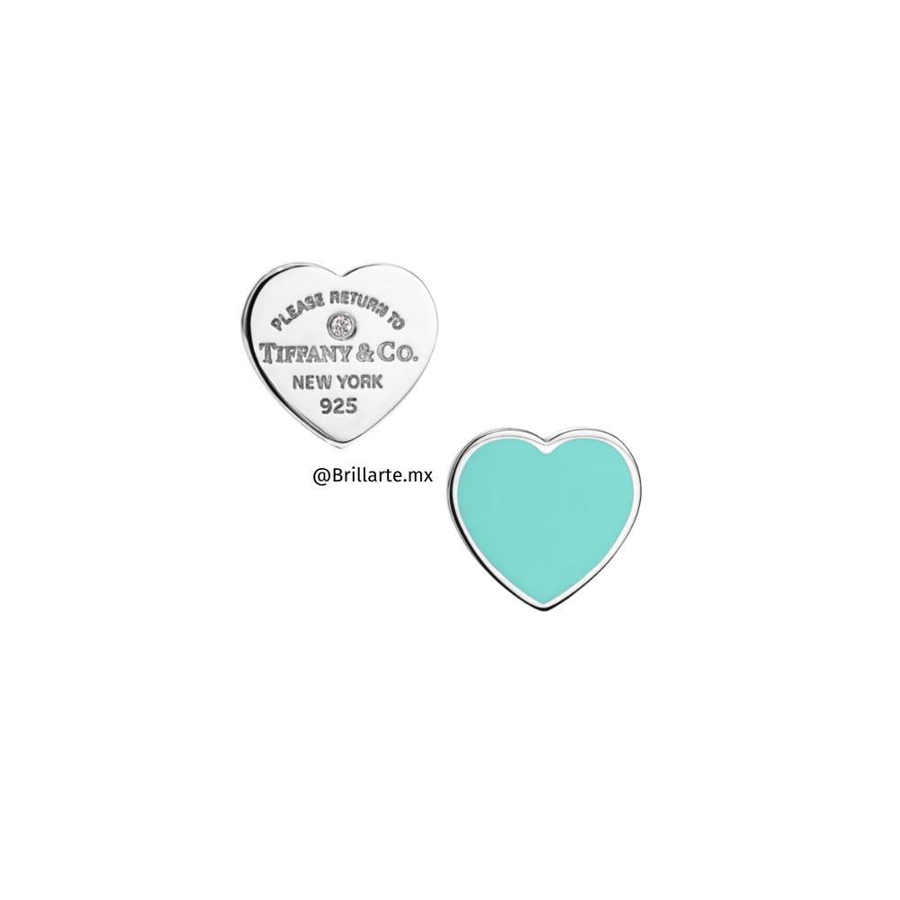 Aretes corazón azul Tiffany