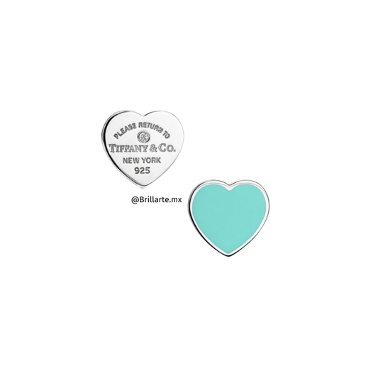 Aretes corazón azul Tiffany