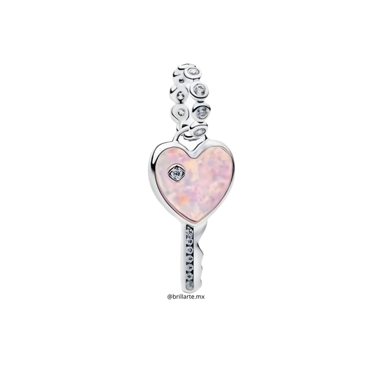 Charm llave corazón
