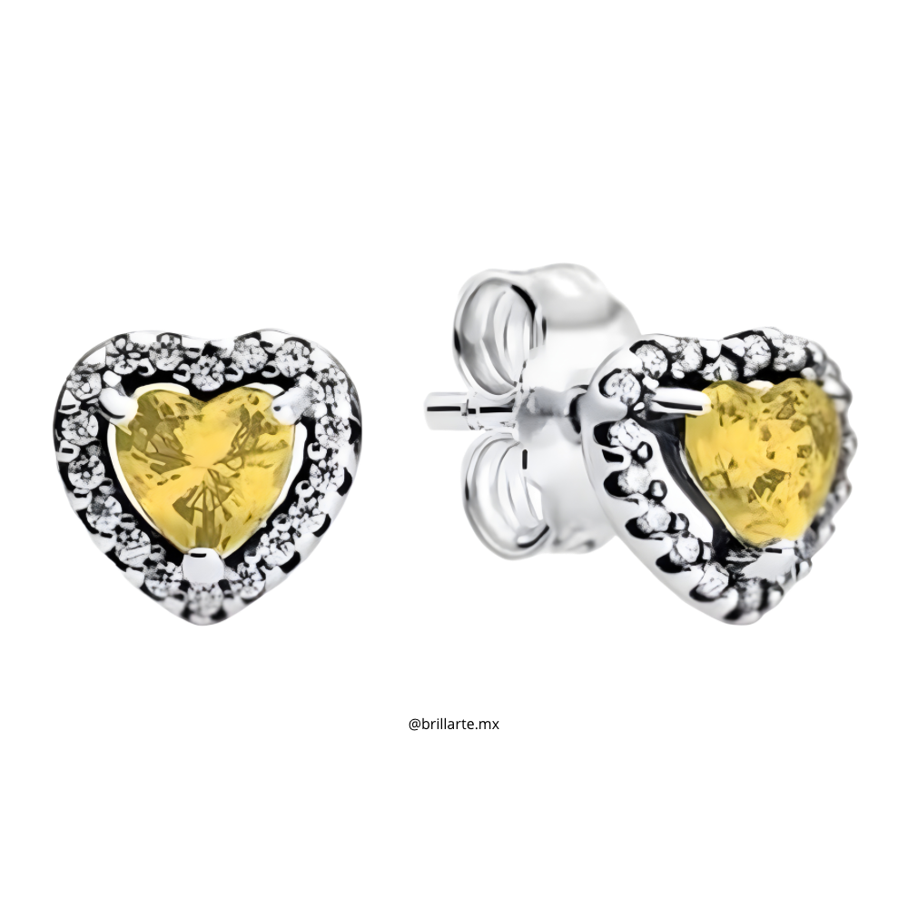 Aretes corazón amarillo