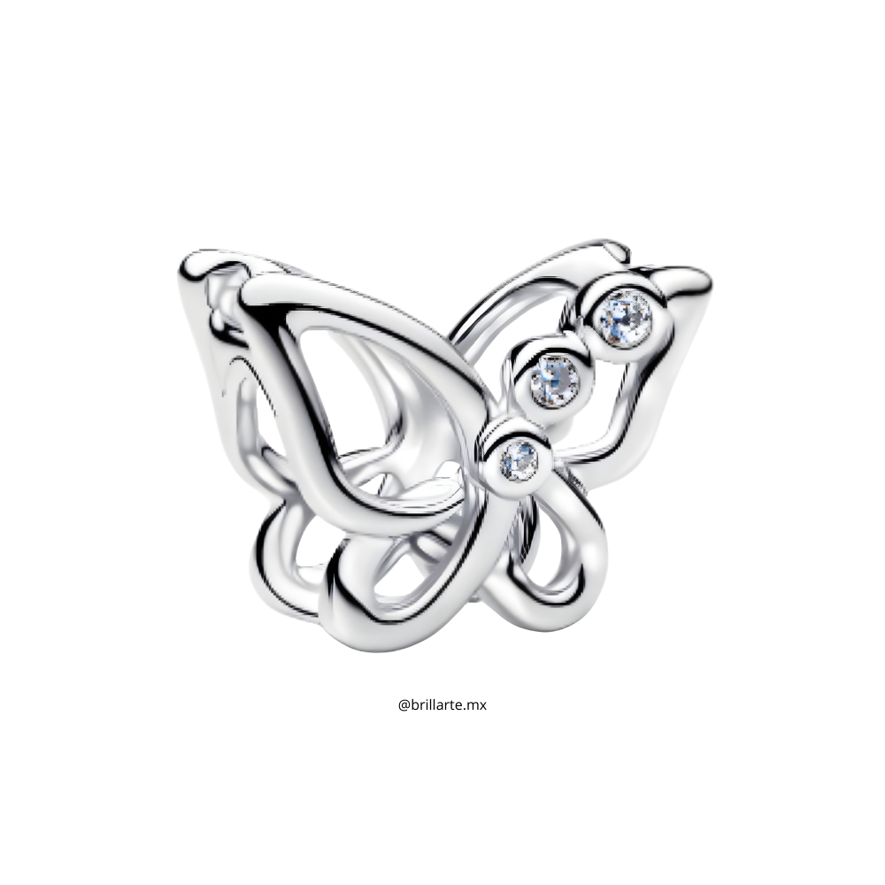 Charm mariposa con tres brillos
