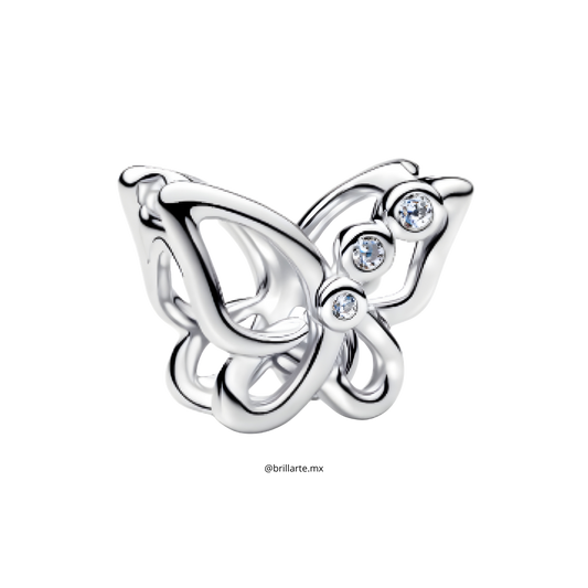 Charm mariposa con tres brillos