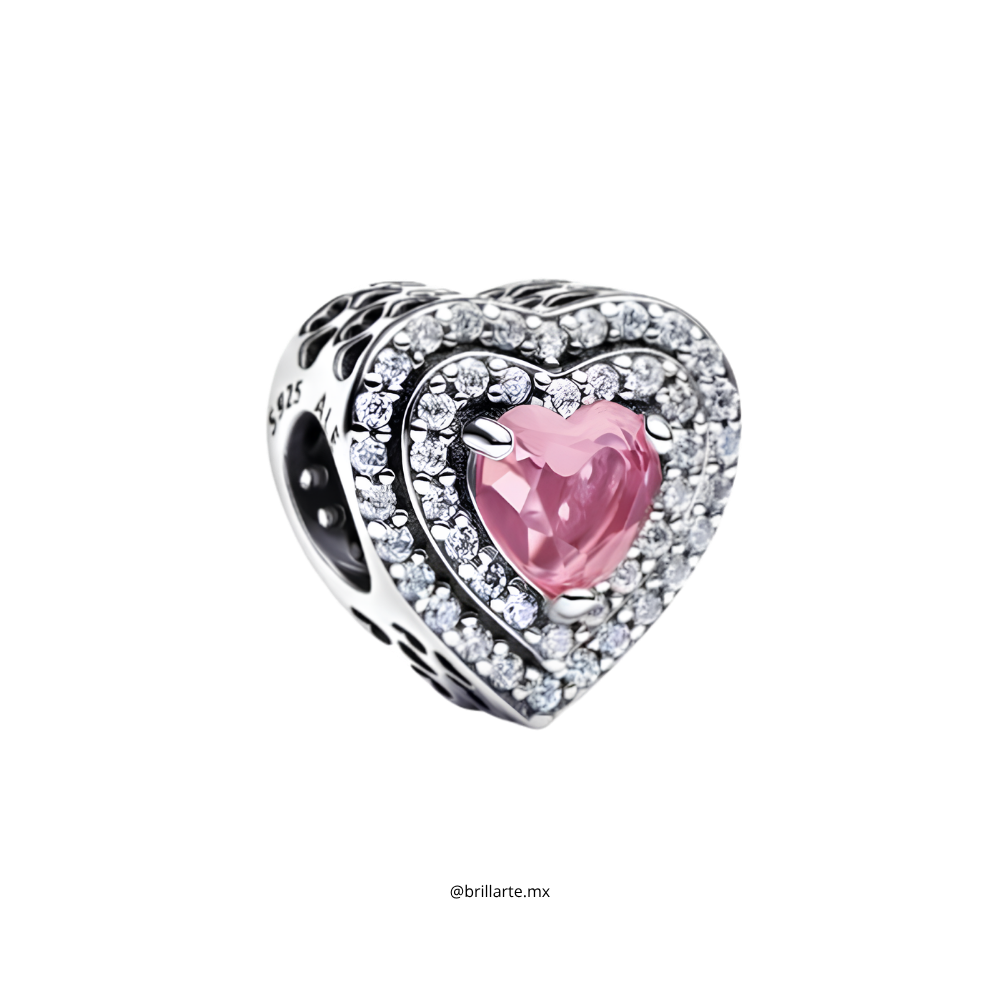 Charm corazón nivelado rosa
