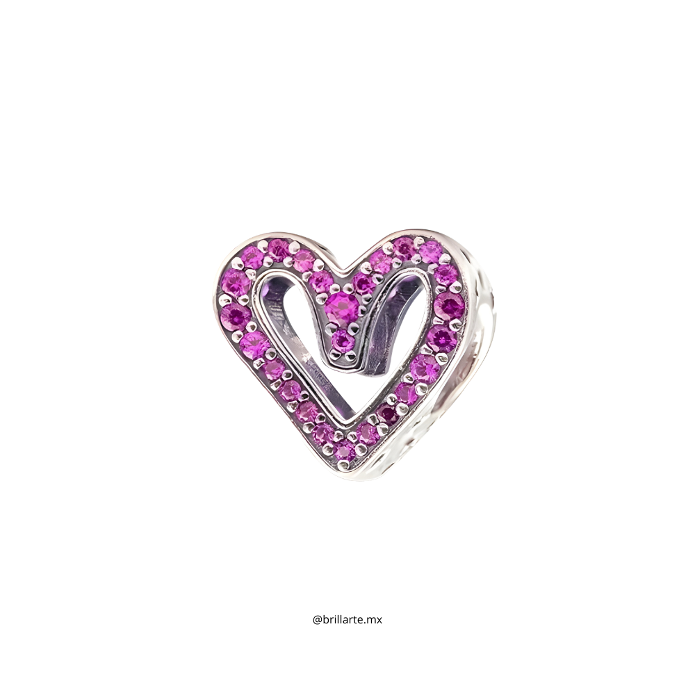 Charm corazón rosa