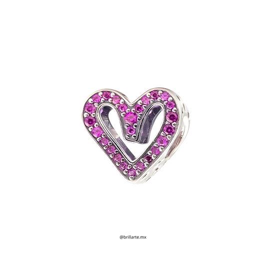 Charm corazón rosa