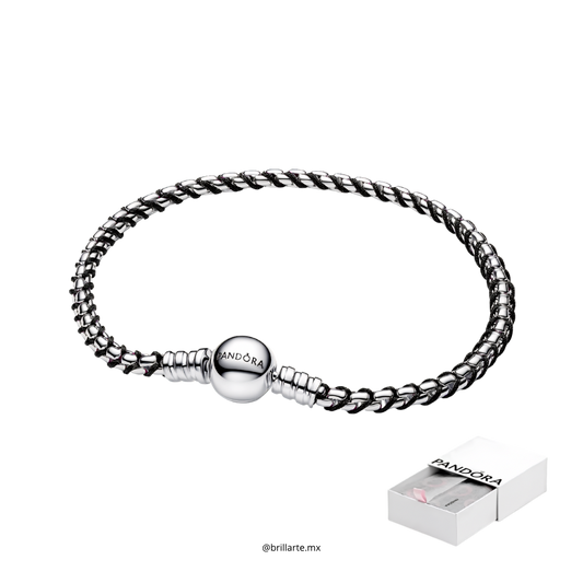 Brazalete de cadena tipo caja de cordón negro