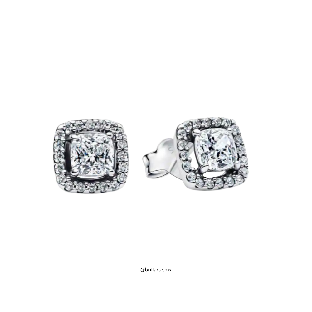 Aretes halo cuadrado