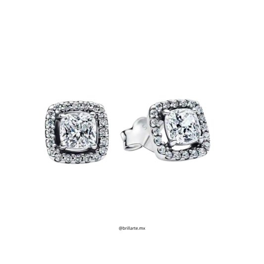 Aretes halo cuadrado