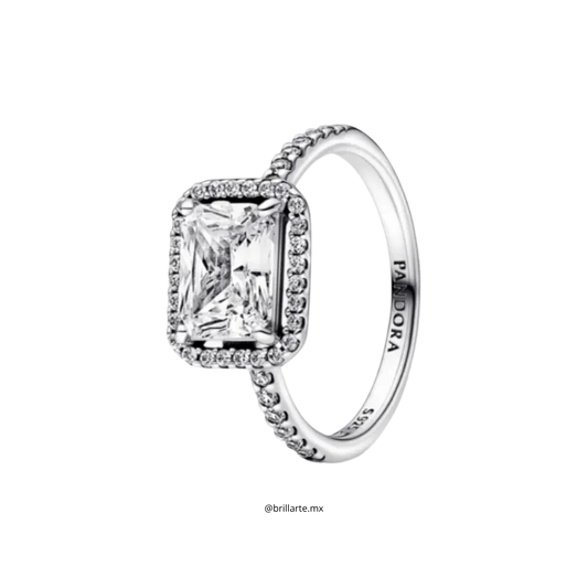 Anillo Halo rectangular