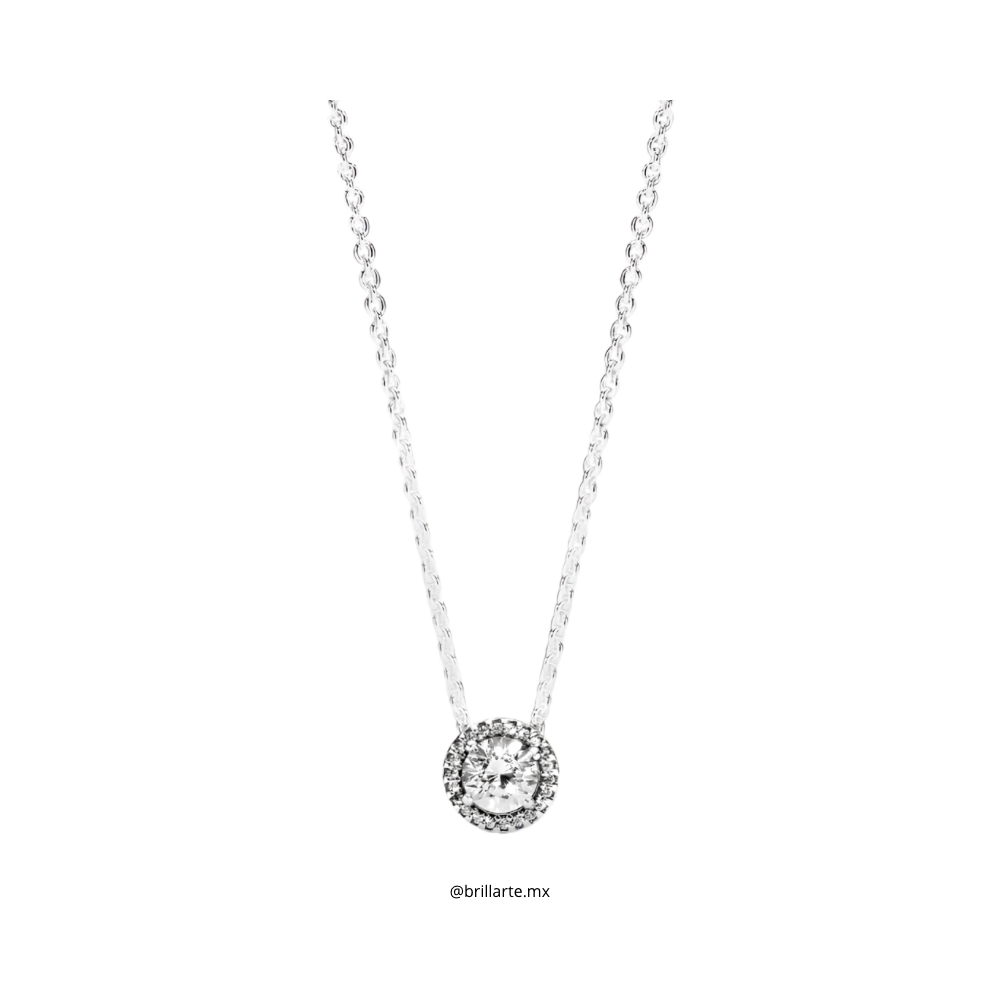 Collar halo redondo brillante