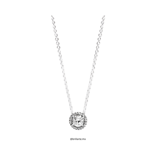 Collar halo redondo brillante