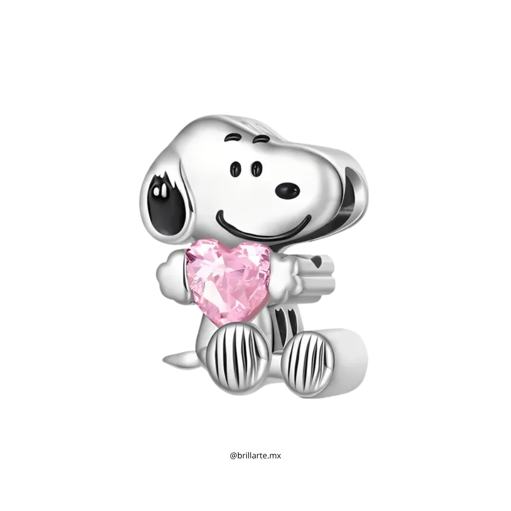 Charm Snoopy corazón rosa