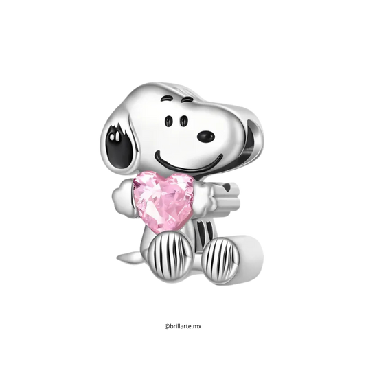 Charm Snoopy corazón rosa