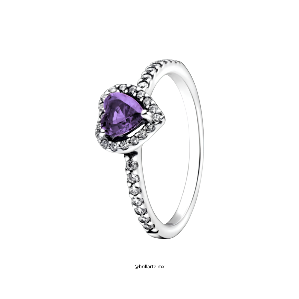 Anillo corazón lila