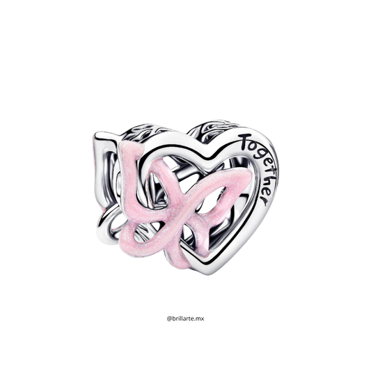 Charm de corazón y mariposa