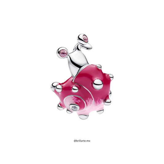 Charm caracol rosa