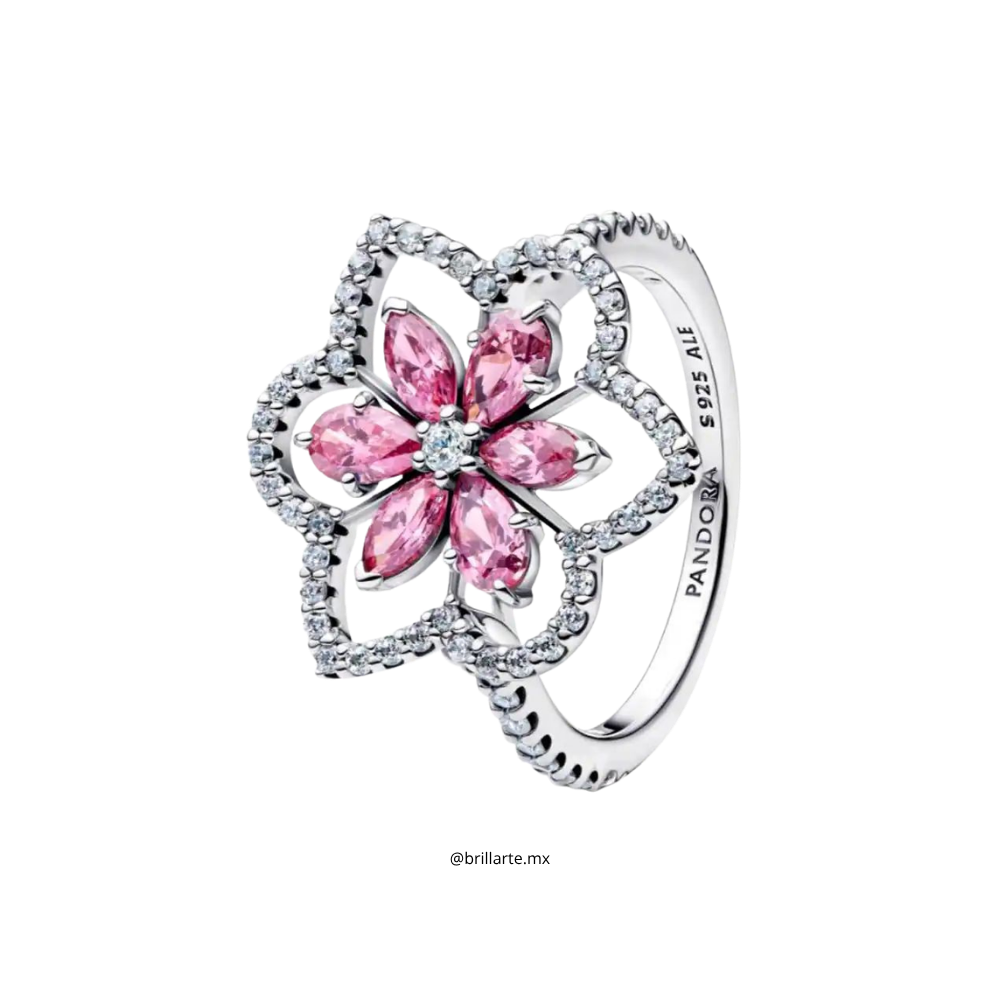 Anillo de flor rosa