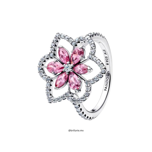 Anillo de flor rosa