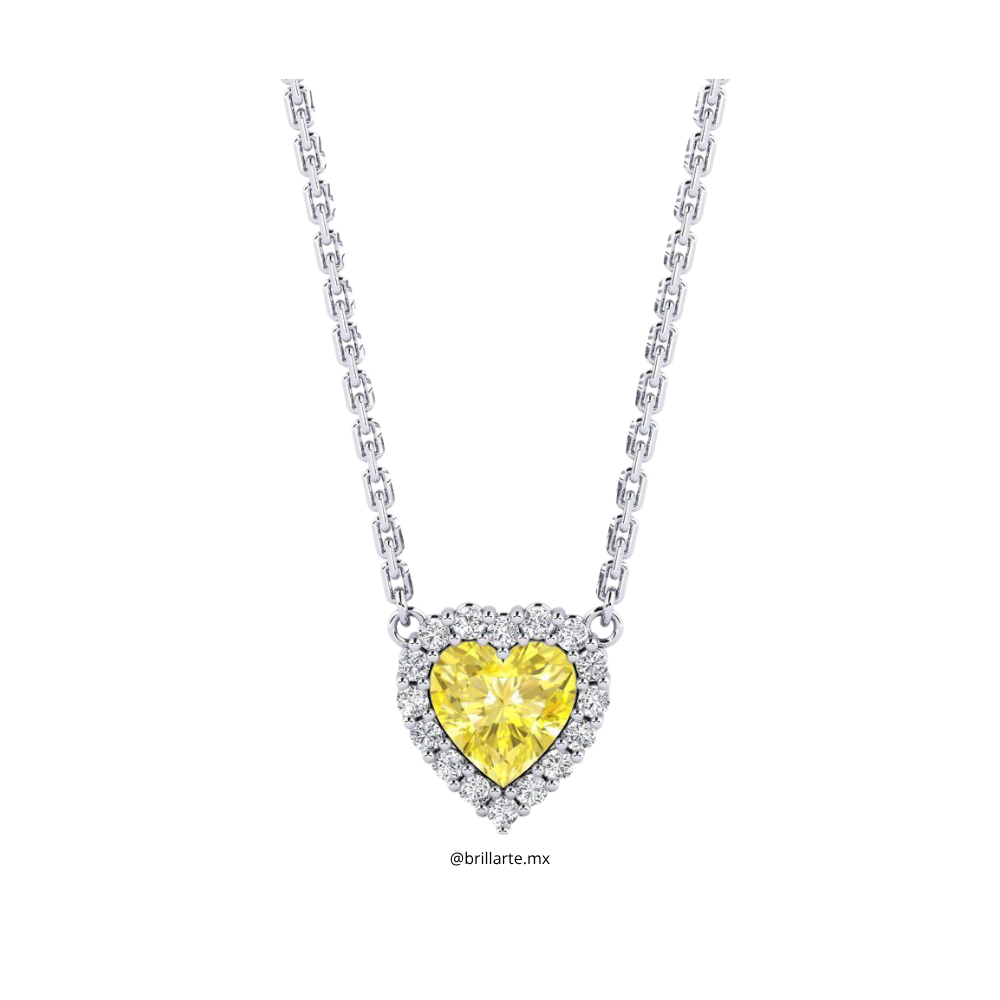 Collar corazón amarillo