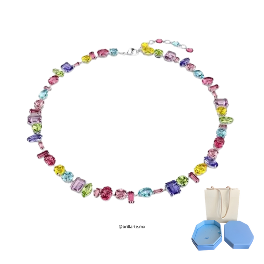 Collar Swarovski perlas de colores